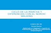 CICLO DE LA MARCHA Y DIFERENCIAS CON EL NORDIC WALKING CLINICA DEL PIE Vanesa Ramos Diplomada en Podologia y experta en Patomecanica del Pie y su tratamientos.