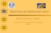 Medición de Radiación Solar Aarón Sánchez Juárez Centro de Investigación en Energía UNAM.