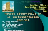 Método alternativo en la instrumentación espinal Hospital Clínico Quirúrgico Hermanos Ameijeiras 2001 Dr. Héctor Echevarria Requeijo Dr. Osvaldo Valdés.