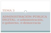 TEMA 3 ADMINISTRACIÓN PÚBLICA DIGITAL: e-administración, e-gobierno, e-democracia.