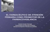 EL FARMACÉUTICO DE ATENCIÓN PRIMARIA COMO PROMOTOR DE LA FARMACOVIGILANCIA Carmen Durán Parrondo Farmacéutica de Atención Primaria Servicio de Atención.