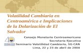 Volatilidad Cambiaria en Centroamérica e Implicaciones de la Dolarización de El Salvador Consejo Monetario Centroamericano Secretaría Ejecutiva Seminario.