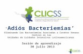 Adiós Bacteriemias Eliminando las Bacteriemias Asociadas a Catéter Venoso Central en las Unidades de Cuidados Intensivos Latinoamericanas Sesión de aprendizaje.