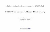 9125 Trans Coder Alarm Dictionary