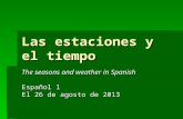 Las estaciones y el tiempo The seasons and weather in Spanish Español 1 El 26 de agosto de 2013.