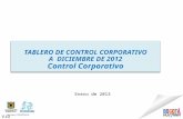 1 Enero de 2013 TABLERO DE CONTROL CORPORATIVO A DICIEMBRE DE 2012 Control Corporativo TABLERO DE CONTROL CORPORATIVO A DICIEMBRE DE 2012 Control Corporativo