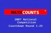 MATHCOUNTS 2007 National Competition Countdown Round 1-25