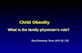 Child Obesity What is the family physicians role? Sheryl Rosenberg Thouin, MPH, RD, CDE What is the family physicians role? Sheryl Rosenberg Thouin, MPH,