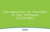 Introduction to Purchase to Pay Software 11/29/2012 1.