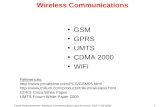 Faruk Hadziomerovic: Wireless Communications and Services, SSST Fall 2009 1 Wireless Communications GSM GPRS UMTS CDMA 2000 WiFi References: .