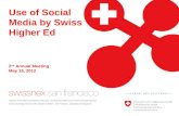Use of Social Media by Swiss Higher Ed Initiative of the State Secretariat for Education and Research SER Annex of the Consulate General. Swiss Knowledge.