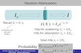 Nuclear Reactor Theory, JU, Second Semester, 2008-2009 (Saed Dababneh). 1 Neutron Attenuation Recall t = N t Probability per unit path length. X I0I0 I.