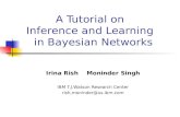 A Tutorial on Inference and Learning in Bayesian Networks Irina Rish Moninder Singh IBM T.J.Watson Research Center rish,moninder@us.ibm.com.