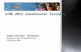 1 STAR 2012 Coordinator Training Dawna Holiday- Shchedrov Research and Accountability February 2013.