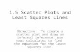 1.5 Scatter Plots and Least Squares Lines Objective: To create a scatter plot and draw an informal inference; use your calculator to find the equation.