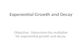 Exponential Growth and Decay Objective: Determine the multiplier for exponential growth and decay