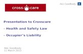 Presentation to Crosscare - Health and Safety Law - Occupiers Liability A&L Goodbody 11 March 2013.