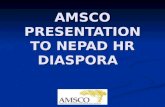 AMSCO PRESENTATION TO NEPAD HR DIASPORA. WHAT IS AMSCO? AMSCO is a joint venture between the UNDP, the private sector arm of the World Bank (IFC), the.