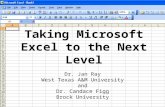 Taking Microsoft Excel to the Next Level Dr. Jan Ray West Texas A&M University and Dr. Candace Figg Brock University.