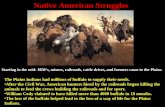 The Plains Indians had millions of buffalo to supply their needs. After the Civil War, American hunters hired by the railroads began killing the animals.