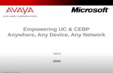 1 © 2008 Avaya Inc. All rights reserved. Empowering UC & CEBP Anywhere, Any Device, Any Network date name.