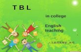T B L in college English teaching. What is your teaching style? PPresentation PPractice PProduction.