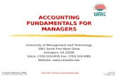 1 of 72Visit UMT online at © South-Western 2004 Survey of Accounting, 2/eChapter 13, ACCT125 ACCOUNTING FUNDAMENTALS FOR MANAGERS University.