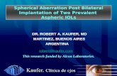 Spherical Aberration Post Bilateral Implantation of Two Prevalent Aspheric IOLs DR. ROBERT A. KAUFER, MD MARTINEZ, BUENOS AIRES ARGENTINA robert@kaufer.com.