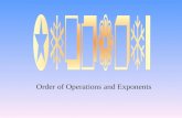 Order of Operations and Exponents 100 200 400 300 400 Exponents PEMDAS translatingSolution? 300 200 400 200 100 500 100.