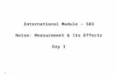 1. International Module – 503 Noise: Measurement & Its Effects Day 1.