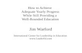Jim Warford International Center for Leadership in Education  How to Achieve Adequate Yearly Progress While Still Providing a Well-Rounded.