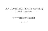 AP Government Exam Morning Crash Session   5-11-13.