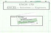 ENGR 179 EXCEL for Scientists and Engineers Lecture 2: Fall 2004 Instructor: Sherman Wiggin.