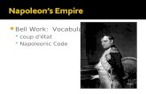 Bell Work: Vocabulary coup d'état Napoleonic Code.