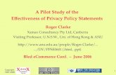 Copyright, 1987-2006 1 A Pilot Study of the Effectiveness of Privacy Policy Statements Roger Clarke Xamax Consultancy Pty Ltd, Canberra Visiting Professor,