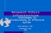 1 Research Ethics Infrastructure Challenges in Establishing an Effective System 1 Ruth Macklin, PhD Florencia Luna, PhD.