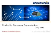 Www.rock-chips.com TEL: 86-591-83991906 FAX: 86-591-83951833 Rockchip Confidential Proprietary Rockchip Company Presentation July 2013.
