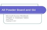 All Powder Board and Ski Microsoft Access Workbook Chapter 3: Database Tables Jerry Post Copyright © 2007.