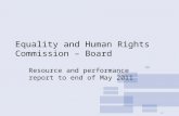 Equality and Human Rights Commission – Board Resource and performance report to end of May 2011.