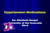 Hypertension Medications By: Elizabeth Rangel University of the Incarnate Word.