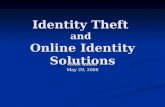 Identity Theft and Online Identity Solutions Heidi Inman May 29, 2008.