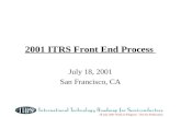 18 July 2001 Work In Progress – Not for Publication 2001 ITRS Front End Process July 18, 2001 San Francisco, CA.