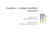 RadSec – A better RADIUS protocol Stig Venaas venaas@uninett.no Stefan Winter stefan.winter@restena.lu.