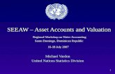 1 SEEAW – Asset Accounts and Valuation Regional Workshop on Water Accounting Santo Domingo, Dominican Republic 16-18 July 2007 Michael Vardon United Nations.