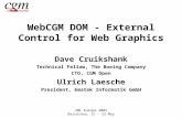 XML Europe 2002 Barcelona, 21 - 23 May WebCGM DOM - External Control for Web Graphics Dave Cruikshank Technical Fellow, The Boeing Company CTO, CGM Open.