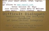 Difficult Dialogues: Rediscovering the Unifying Dynamism of Intellectual Integrity Steve Hays Dept of Classics and World Religions Ohio University, Athens.