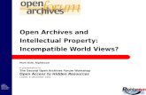 © 2002 Rightscom Do not copy without written authorisation Open Archives and Intellectual Property: Incompatible World Views? Mark Bide, Rightscom A presentation.