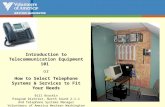 Introduction to Telecommunication Equipment 101 or How to Select Telephone Systems & Services to Fit Your Needs Bill Brackin Program Director, North Sound.