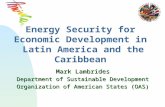 Energy Security for Economic Development in Latin America and the Caribbean Mark Lambrides Department of Sustainable Development Organization of American.