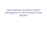 Developing countries NGO Delegation in the Global Fund Board.